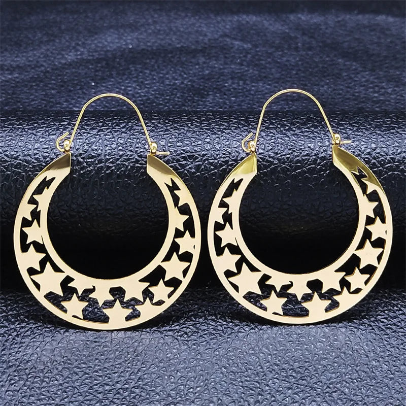 Boucles d'oreilles créoles en acier inoxydable intemporelle