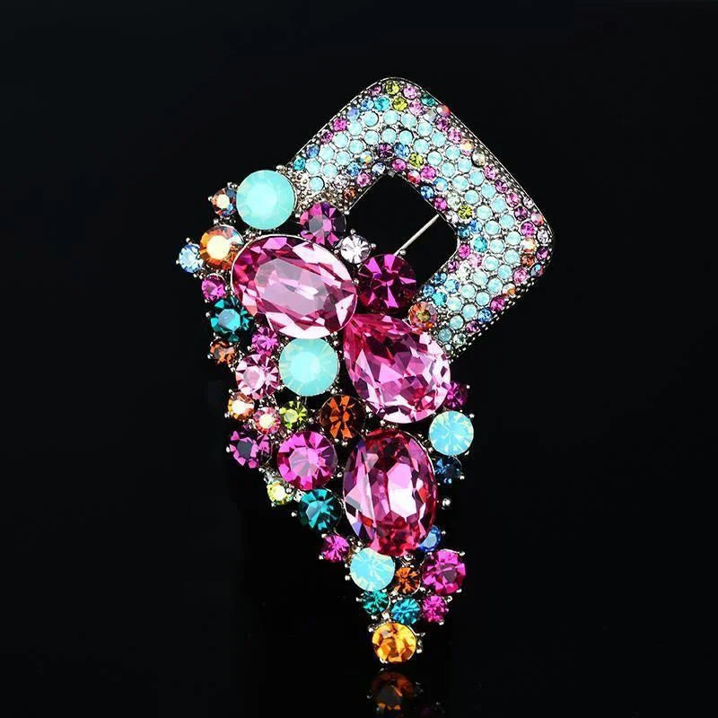 Broche chaîne en cristal