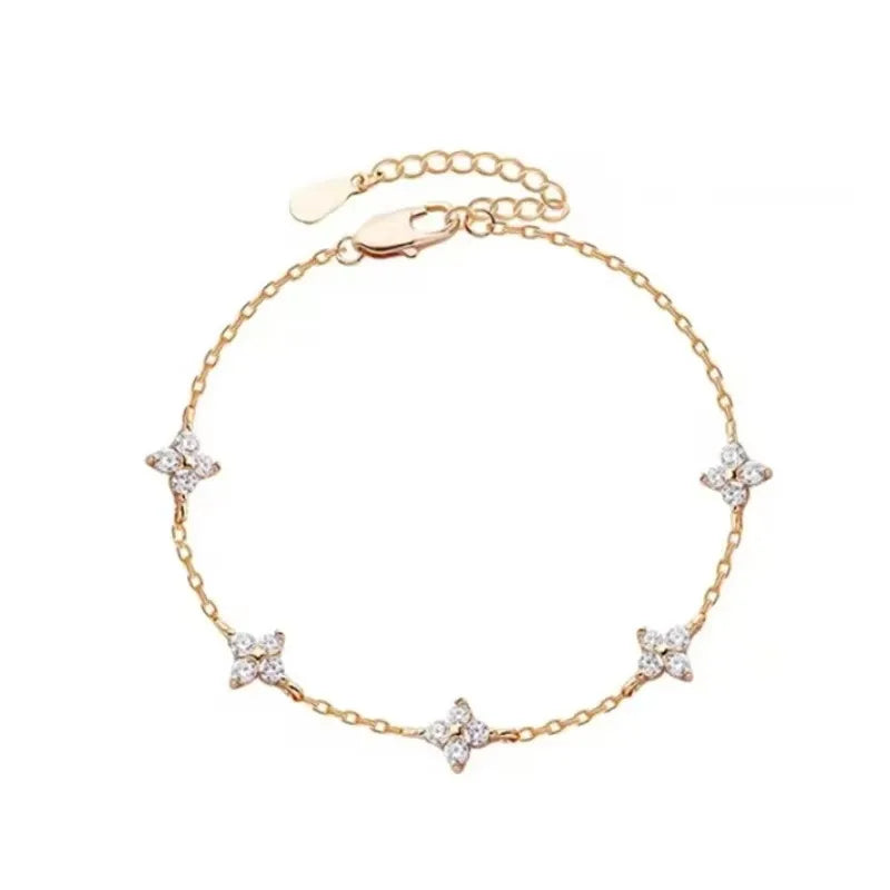 Bracelet fleur en acier inoxydable