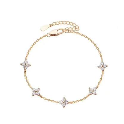 Bracelet fleur en acier inoxydable