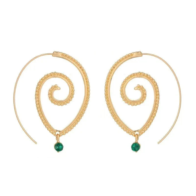 Boucles d'oreilles pendantes pierre turquoise
