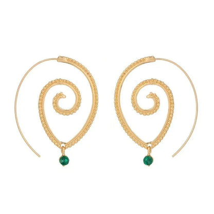 Boucles d'oreilles pendantes pierre turquoise