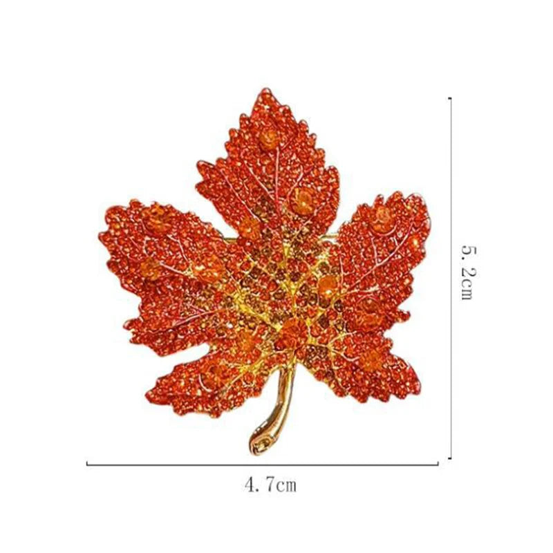 Broche feuille en cristal