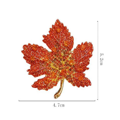 Broche feuille en cristal