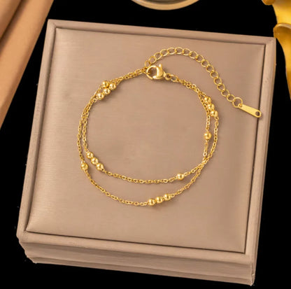 Bracelet perles en plaqué or