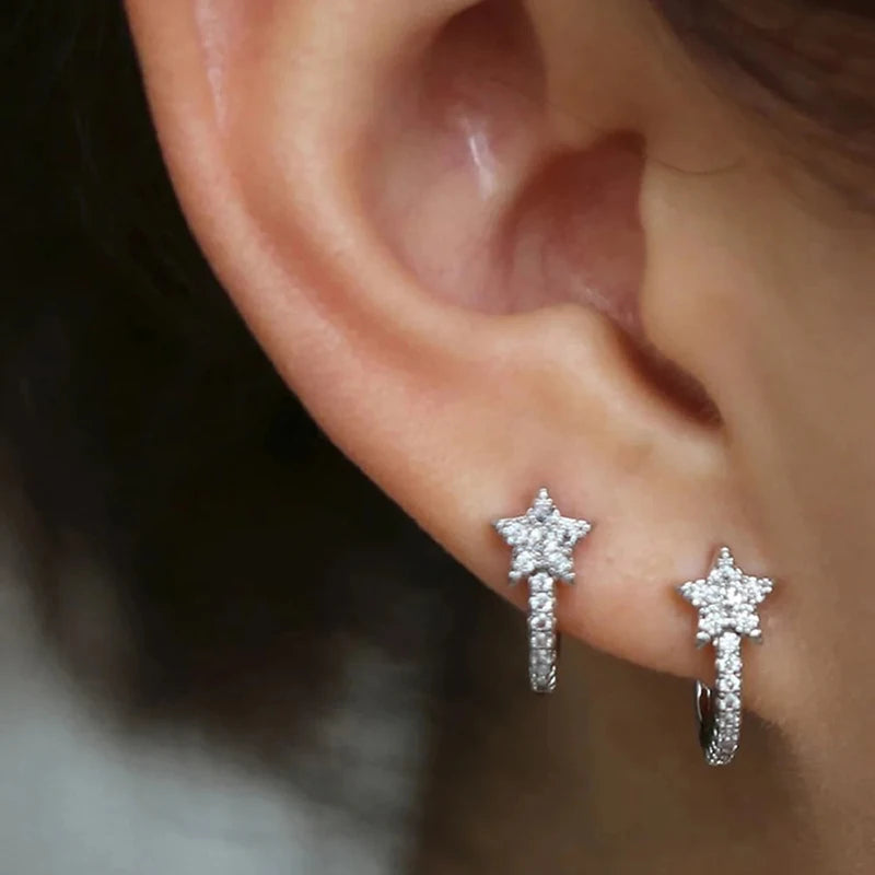 Boucles d'oreilles créoles en cristal