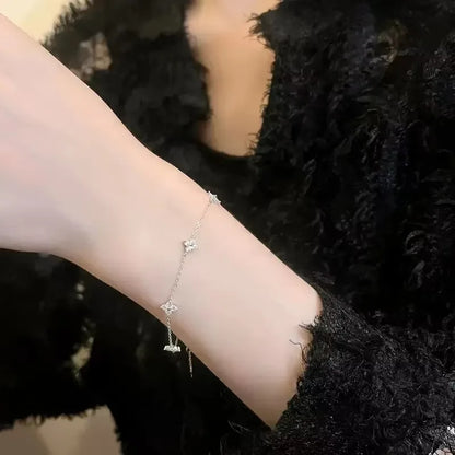 Bracelet fleur en acier inoxydable
