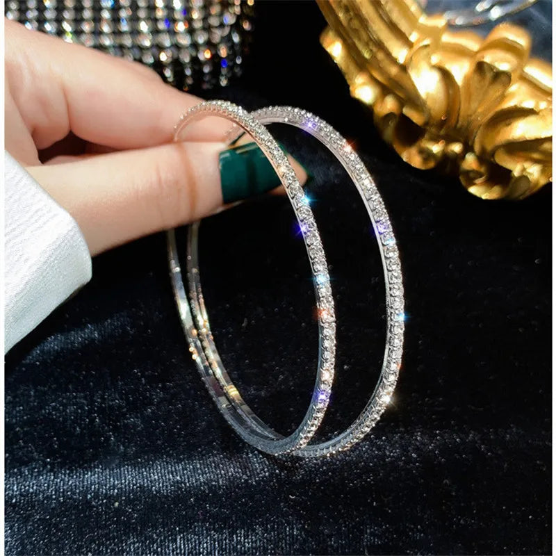 Boucles d'oreilles créoles en cristal douce
