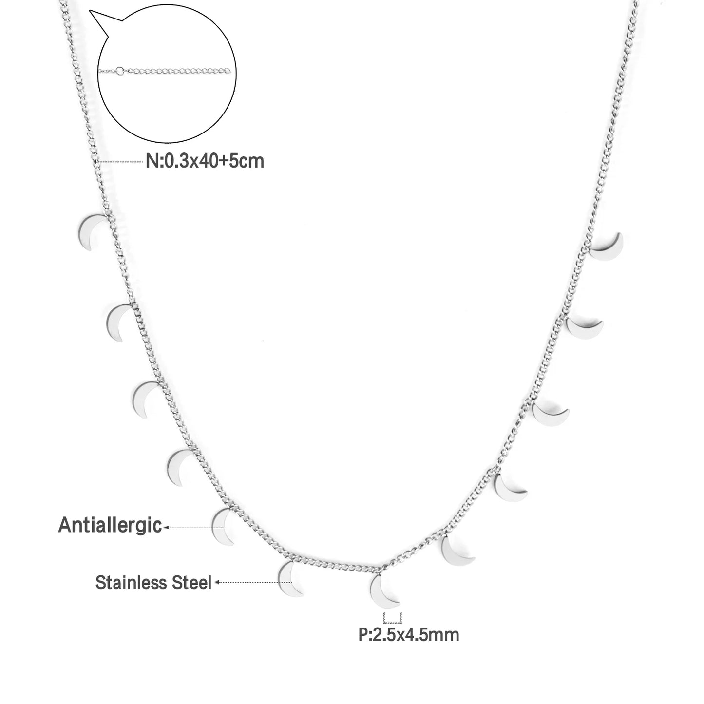 Collier cœur en acier inoxydable