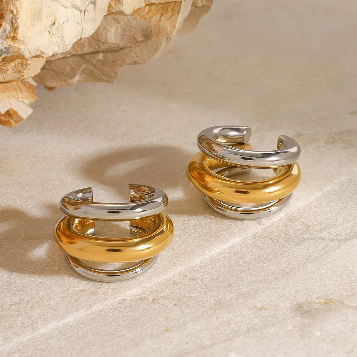 Boucles d'oreilles puces en acier inoxydable