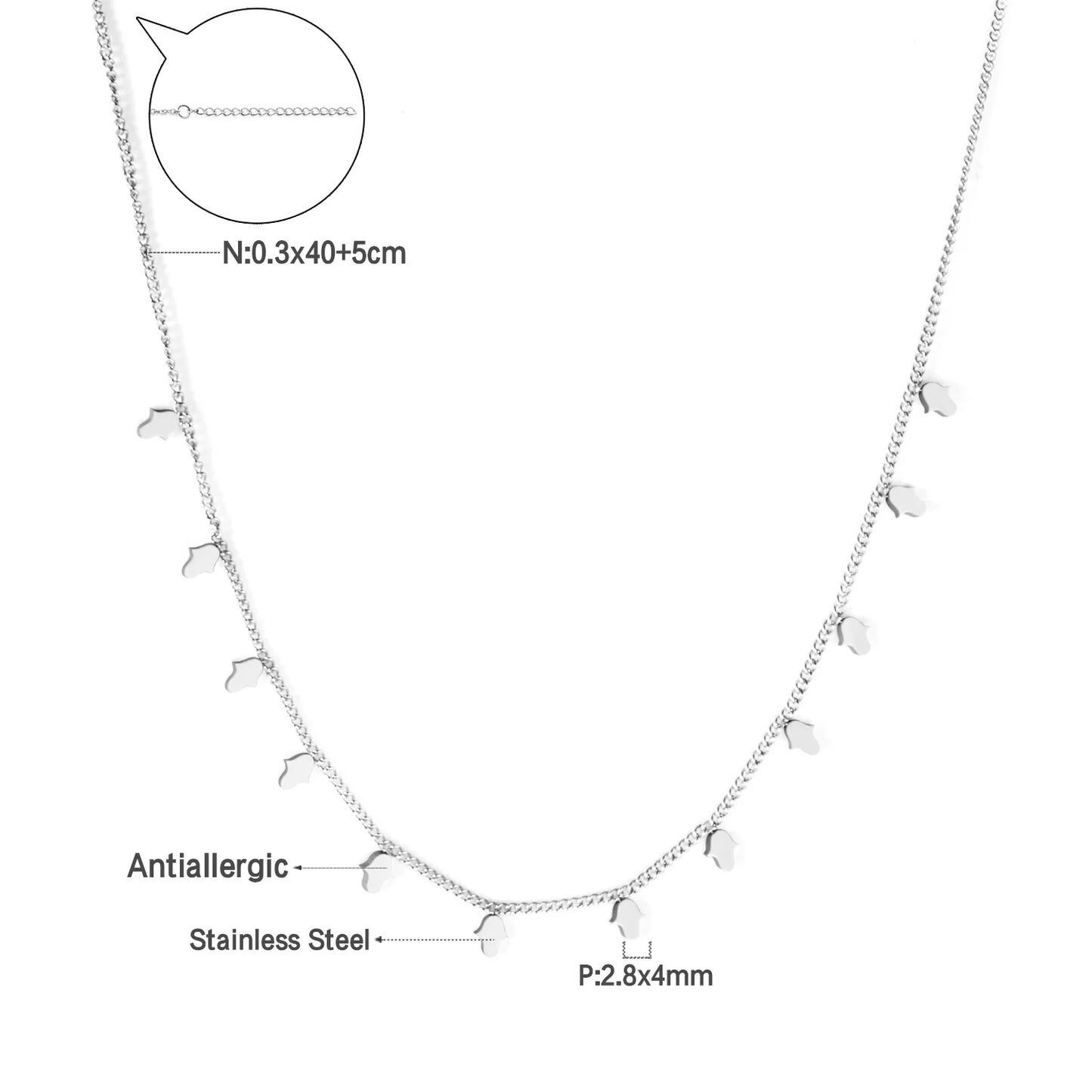 Collier cœur en acier inoxydable