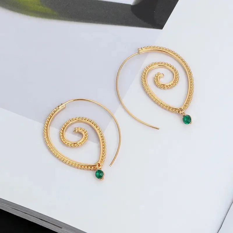 Boucles d'oreilles pendantes pierre turquoise