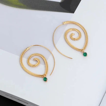 Boucles d'oreilles pendantes pierre turquoise