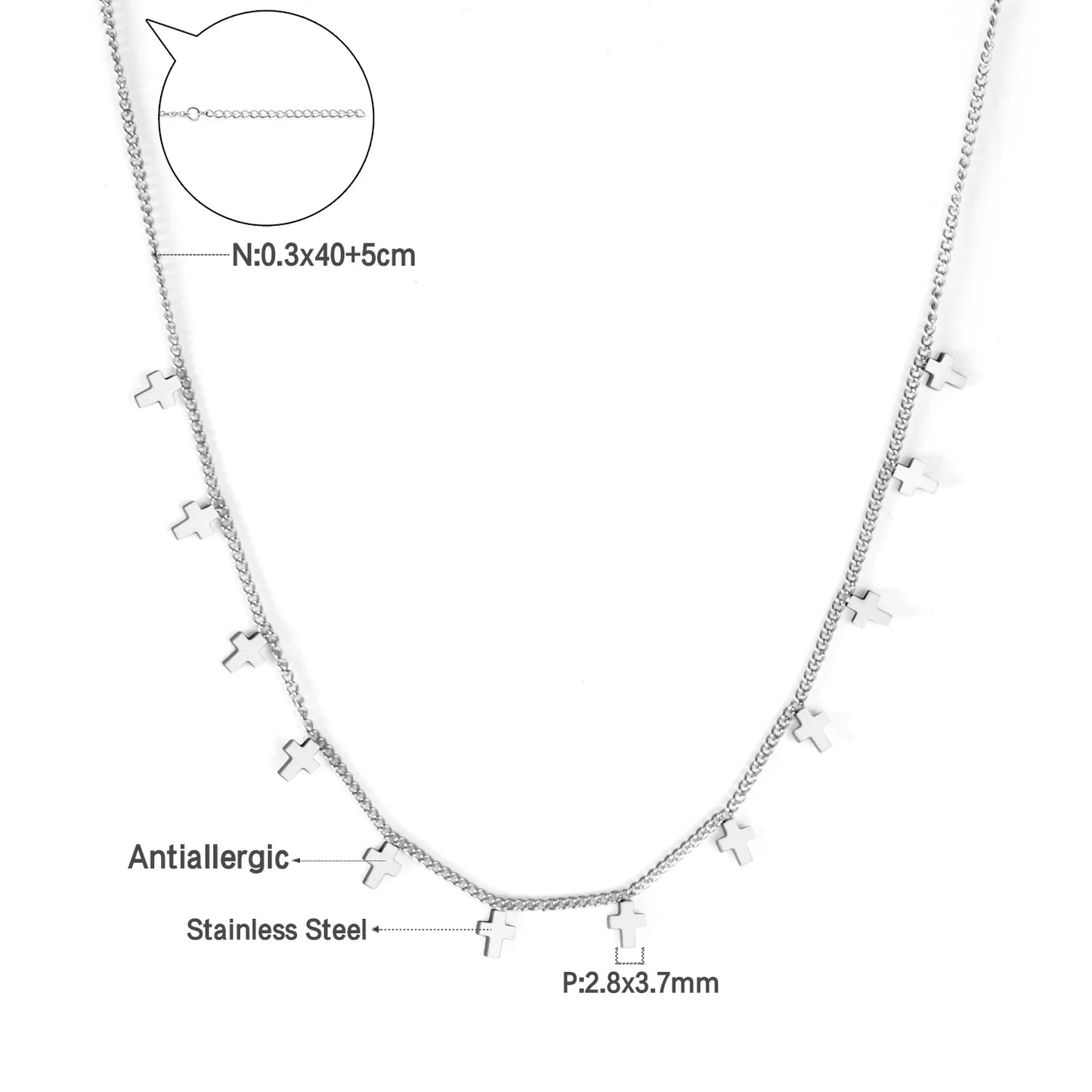 Collier cœur en acier inoxydable