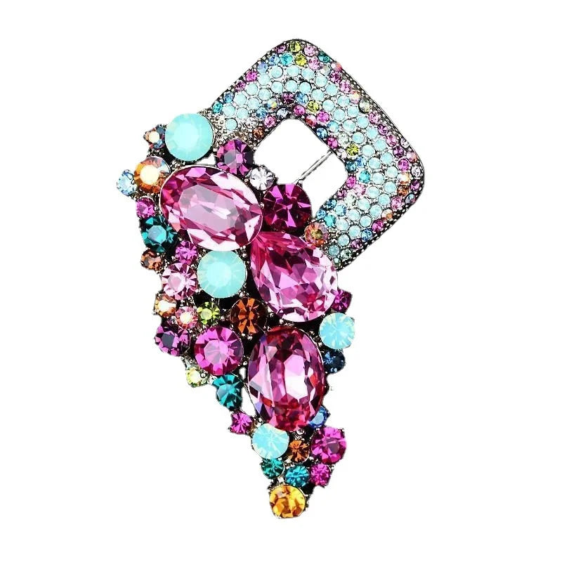 Broche chaîne en cristal