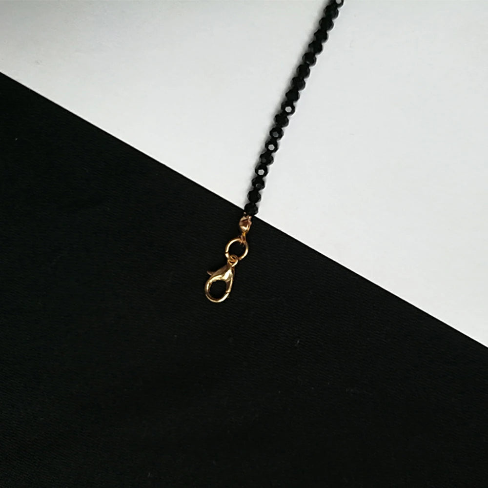 Collier ras de cou perles noires
