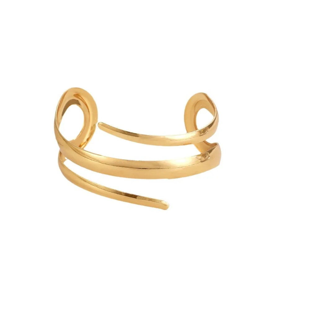 Bracelet jonc géométrique en doré