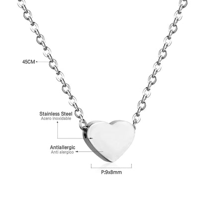 Collier cœur en acier inoxydable