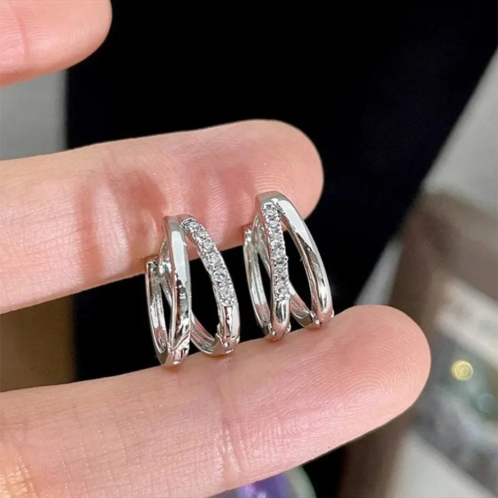 Boucles d'oreilles créoles en acier inoxydable chic