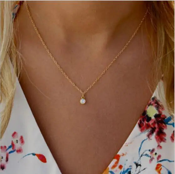 Collier solitaire  pendentif en cristal