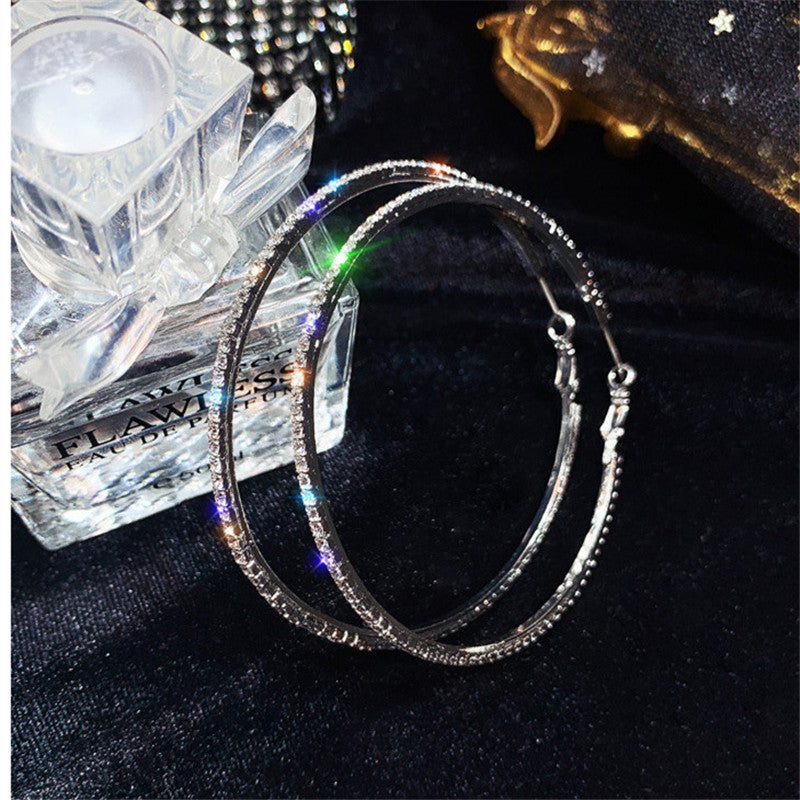 Boucles d'oreilles créoles en cristal douce