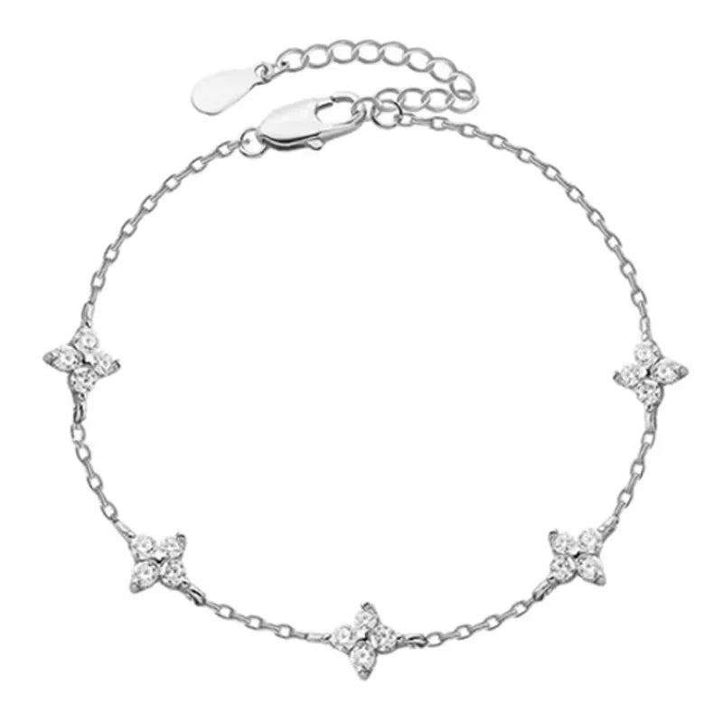 Bracelet fleur en acier inoxydable