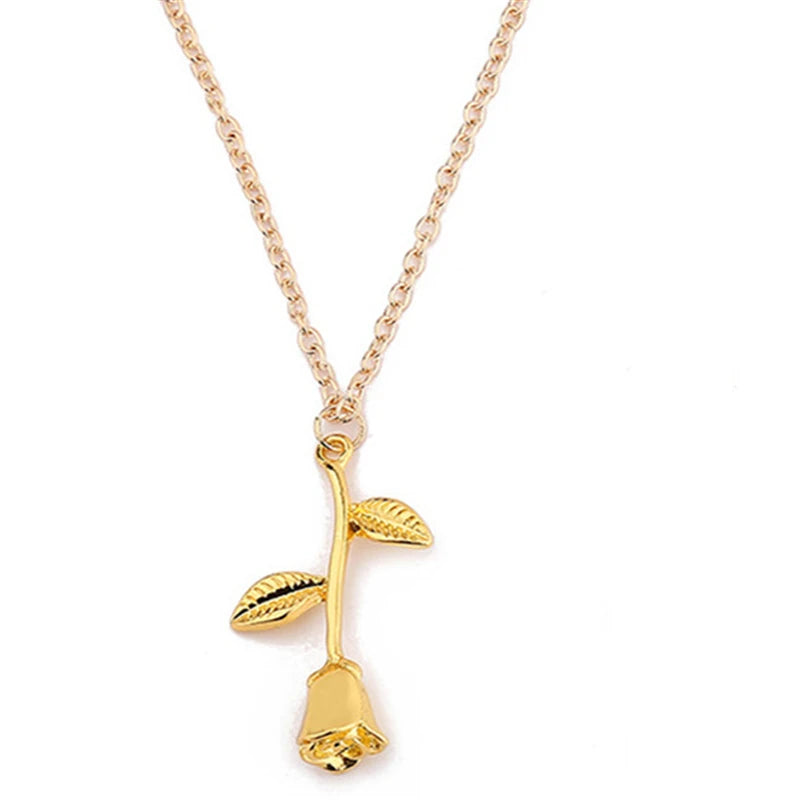 Collier pendentif rose
