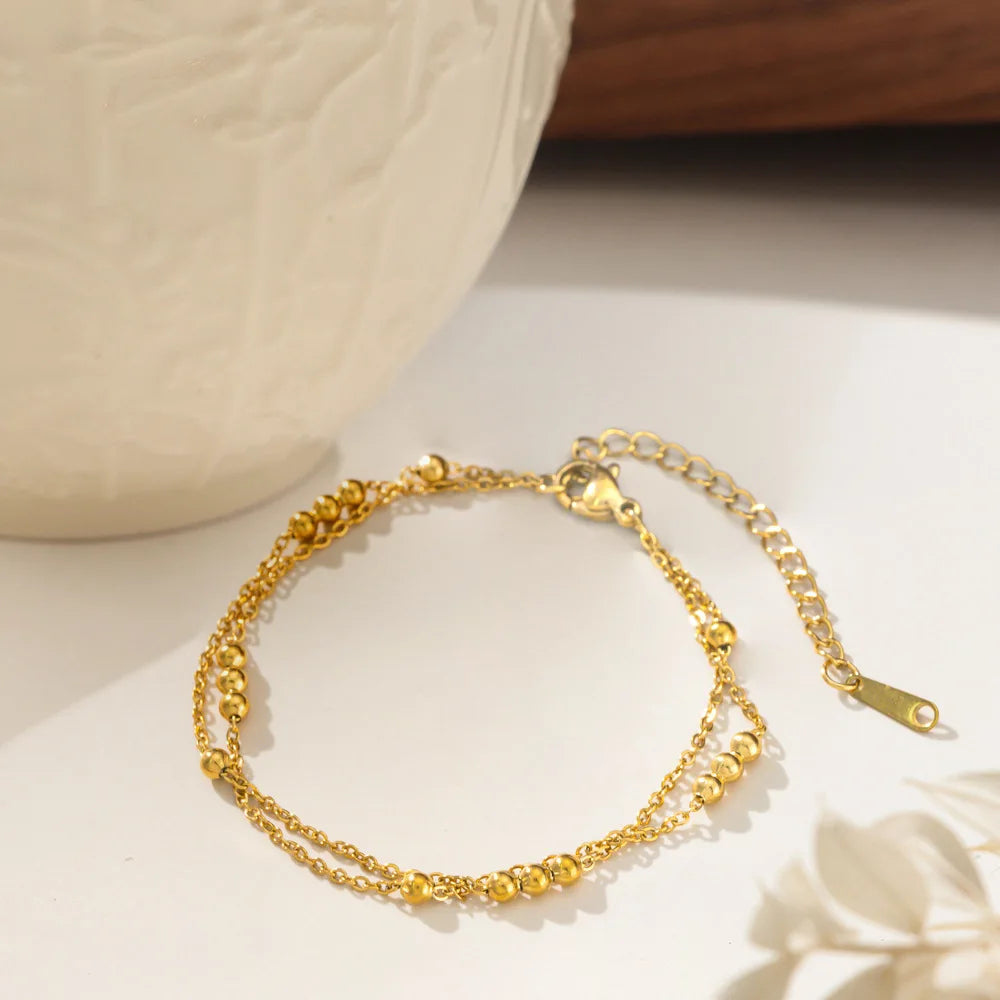 Bracelet perles en plaqué or