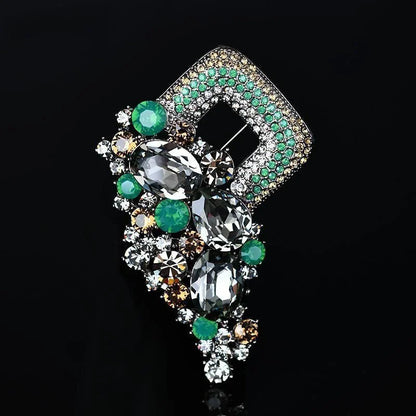 Broche chaîne en cristal