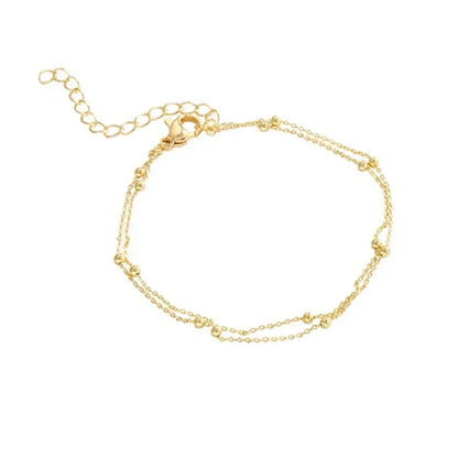 Bracelet double chaîne en doré