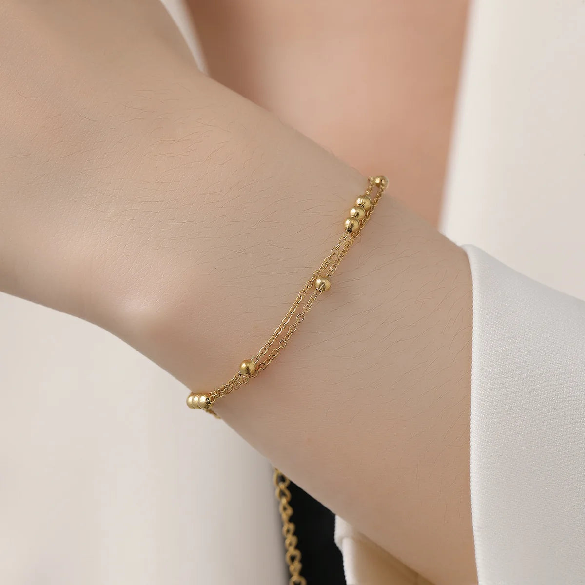 Bracelet perles en plaqué or