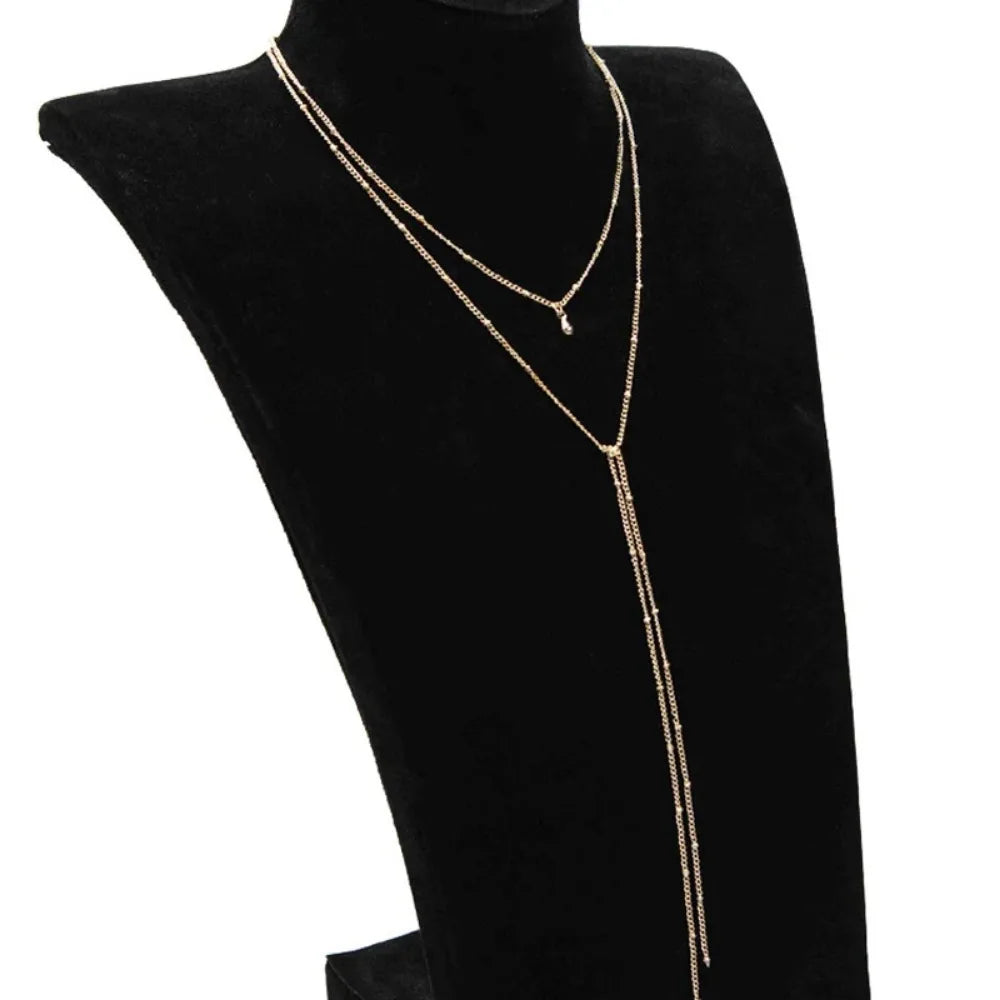 Collier sautoir doré