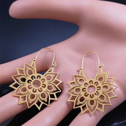 Boucles d'oreilles créoles en acier inoxydable intemporelle