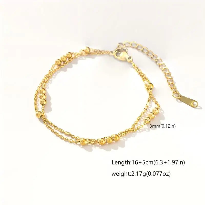 Bracelet perles en plaqué or