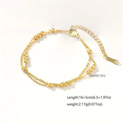 Bracelet perles en plaqué or