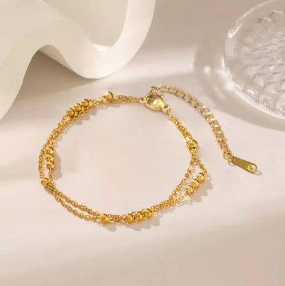 Bracelet perles en plaqué or