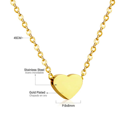 Collier cœur en acier inoxydable