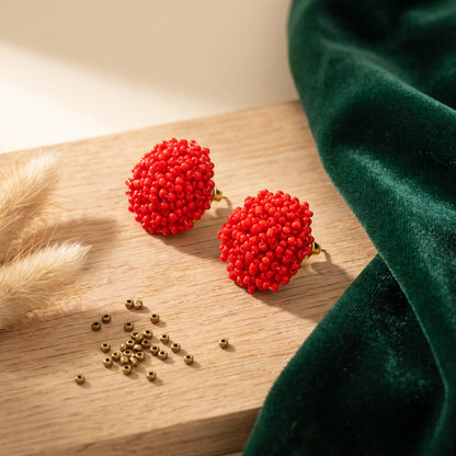 Boucles d'oreilles puces colorées