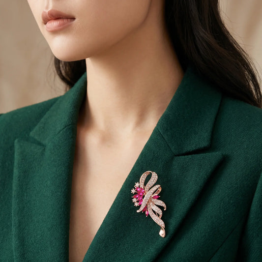 Broche fleur en cristal